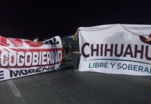 Producers block the Chihuahua federal highway in support of Governor Maru Campos